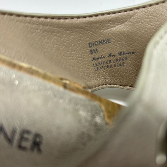 Donald Pliner Dionne Champagne Gold Metallic Leather Toe-Post Wedge Sandals Sz 8 - Picture 14 of 15